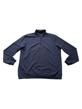 Hugo Boss 1/4 Zip Pullover Mens XXL Navy Mock Neck Cotton Minimalist Regular Fit